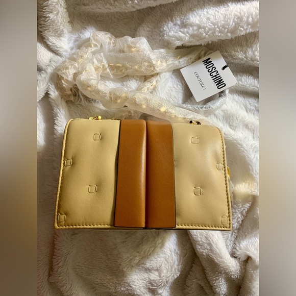 Moschino Tri-Tone Leather Crossbody (Beige) - Picture 8 of 8